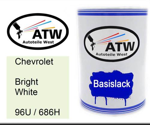Chevrolet, Bright White, 96U / 686H: 500ml Lackdose, von ATW Autoteile West.
